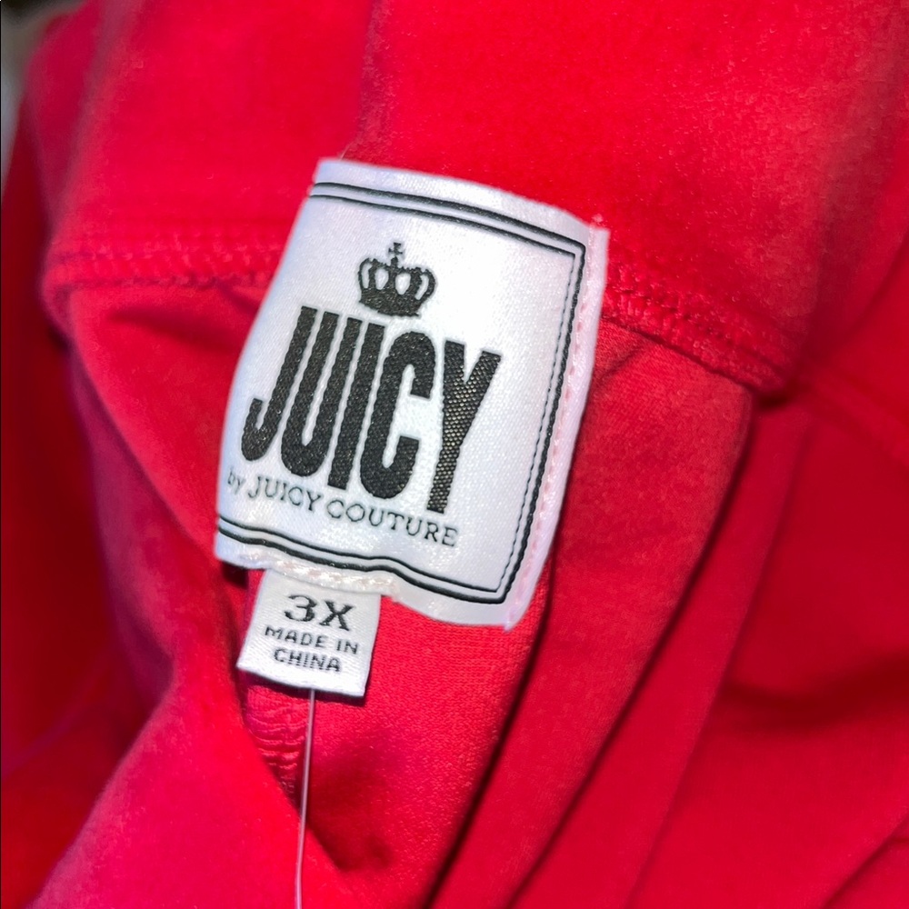 Juicy couture mid rise red velour pull on pants - Picture 8 of 9